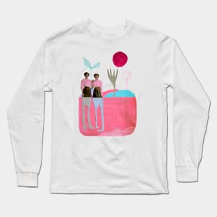 Half and Half Long Sleeve T-Shirt